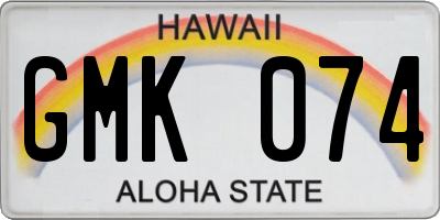HI license plate GMK074