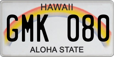 HI license plate GMK080