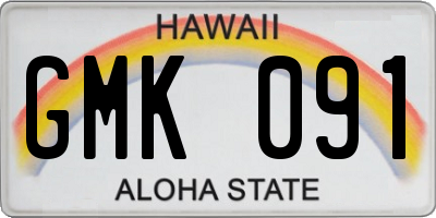 HI license plate GMK091