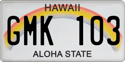 HI license plate GMK103