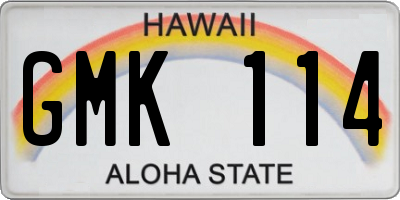 HI license plate GMK114