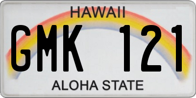 HI license plate GMK121