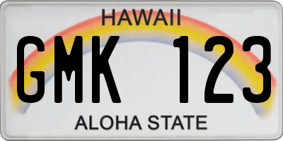 HI license plate GMK123
