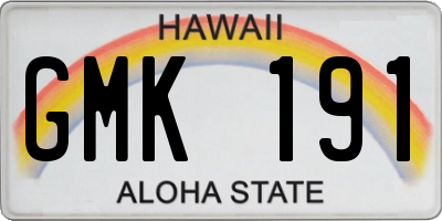 HI license plate GMK191