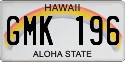 HI license plate GMK196