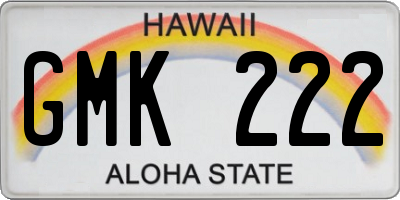 HI license plate GMK222