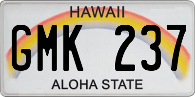 HI license plate GMK237