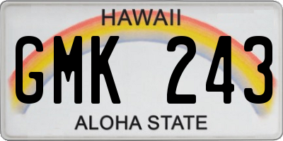 HI license plate GMK243
