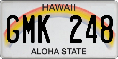 HI license plate GMK248