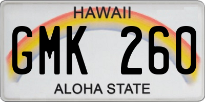 HI license plate GMK260