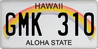 HI license plate GMK310