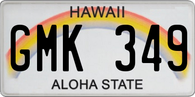 HI license plate GMK349