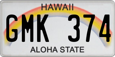 HI license plate GMK374