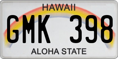 HI license plate GMK398