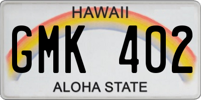 HI license plate GMK402