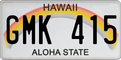 HI license plate GMK415