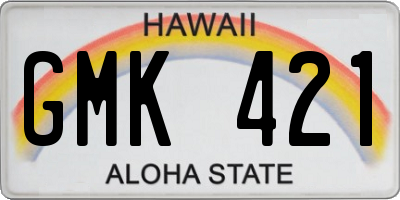 HI license plate GMK421