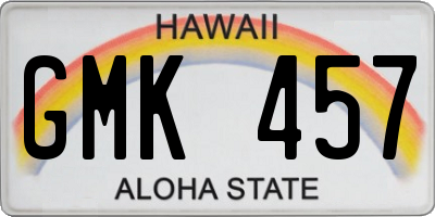 HI license plate GMK457