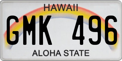 HI license plate GMK496