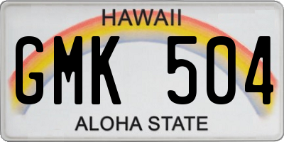 HI license plate GMK504