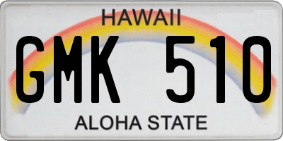 HI license plate GMK510
