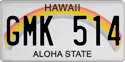 HI license plate GMK514