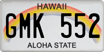HI license plate GMK552