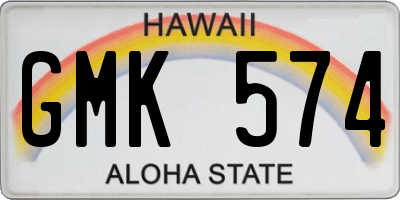HI license plate GMK574