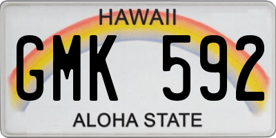 HI license plate GMK592