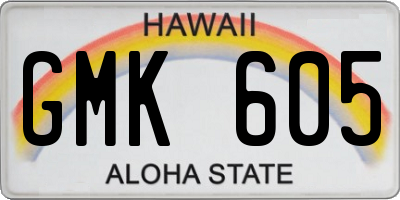HI license plate GMK605