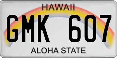 HI license plate GMK607