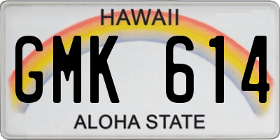 HI license plate GMK614