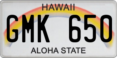 HI license plate GMK650