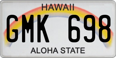 HI license plate GMK698
