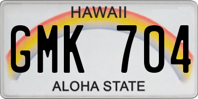 HI license plate GMK704