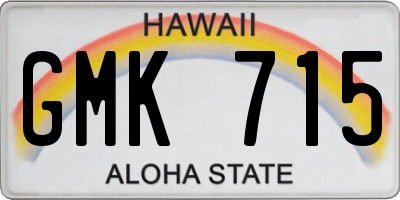 HI license plate GMK715