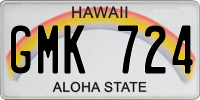 HI license plate GMK724