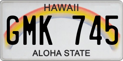 HI license plate GMK745