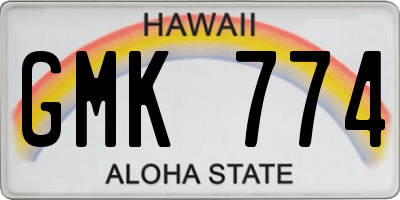 HI license plate GMK774