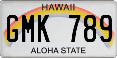 HI license plate GMK789