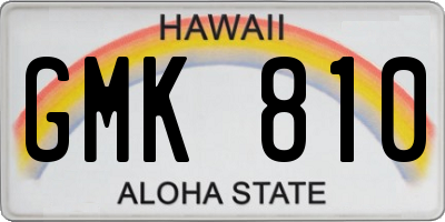 HI license plate GMK810