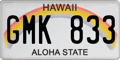 HI license plate GMK833