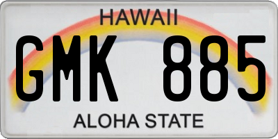 HI license plate GMK885
