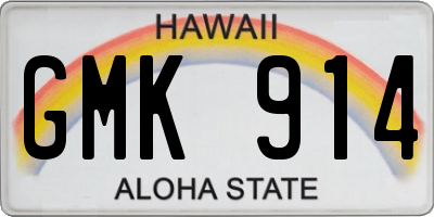 HI license plate GMK914