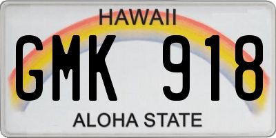 HI license plate GMK918