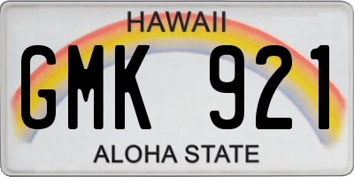 HI license plate GMK921