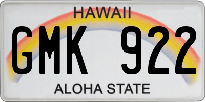 HI license plate GMK922