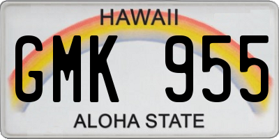 HI license plate GMK955