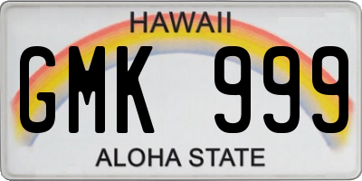 HI license plate GMK999