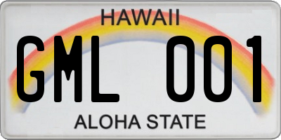 HI license plate GML001